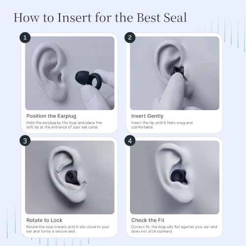 Nox Sleep Earplugs for Side Sleepers – Reusable Soft Silicone Ear Plugs for Sleeping – Comfortable Noise Reducing Earplugs for Snoring, Travel & Deep Sleep – 28dB Reusable Ear Plugs