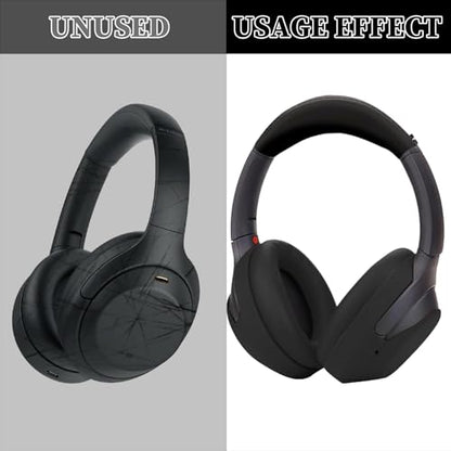 Aiivioll 3 Set Case Cover for Sony WH-1000XM4/WH-1000XM3 Headphones, 1000XM4/1000XM3 EarPad Cover/Ear Cover/Headband Cover Protector, Sweat Proof Soft Silicone Headphones Accessories (Black) - color: Black