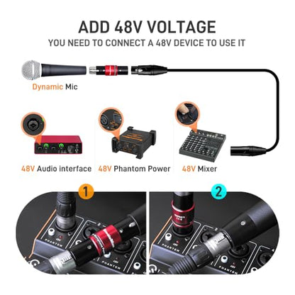 StudioMan DPM1 XLR Dynamic Microphones Preamp, 29dB Gain & Low-Noise Signal Boost, Plug-and-Play Metal Adapter,48V Phantom Power Required（not Included,Only for Dynamic Mics-for Studio/Stage