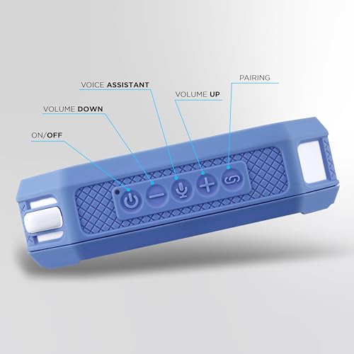 Altec Lansing Portable Bluetooth Speaker HYDRAMINI 2.0, IP67 Waterproof, Portable Speaker, 12h Playtime, Wireless Pairing, USB-C Quick Charge, Magnetic Bluetooth, Voice Assistant Integration - color: Periwinkle Blue/White