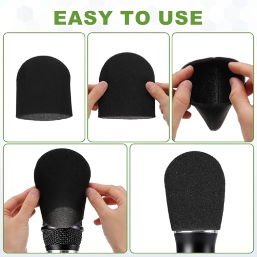 MECCANIXITY 240 Pcs Disposable Microphone Cover Mic Cover (Black) - color: Black