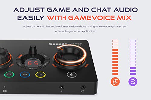 Creative Sound Blaster GC7 Gaming Streaming USB DAC and Amp | Gaming USB DAC, Super X-Fi, GameVoice Mix, Programmable Controls, Streaming, Immersive Audio