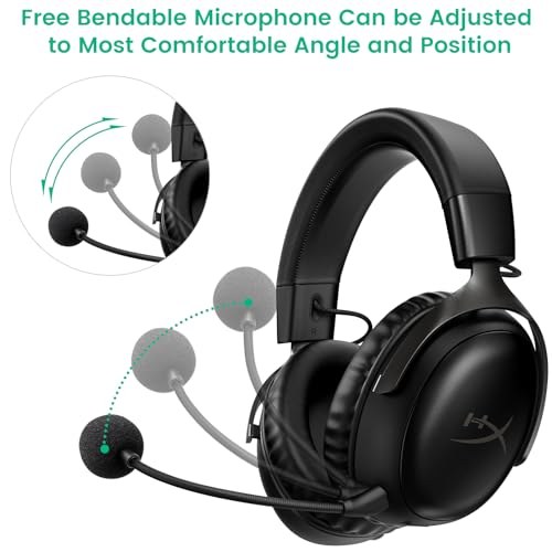 Mic for HyperX Cloud III & Cloud 3 Wired Wireless Gaming Headsets, 3.5mm | Detachable Noise Cancelling Microphone Boom for PC, Xbox One, PS4, PS5