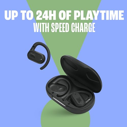 JBL SoundGear Sense - True wireless Open-ear headphones, OpenSound Technology, Splash and dust resistant (Black) (Renewed)