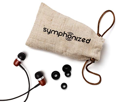 Symphonized Premium Wooden Earphones Wired (3.5mm Jack) Deep Bass Sound, 3D Sound, Microphone Volume Control, 90% Noise Cancelling Earphones for Android