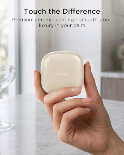 TALIX T30 Noise Cancelling Earbuds with Phone Stand, Punchy Bass, 4-Mic, True Wireless Bluetooth 6.0 in Ear Headphones, 28H Playtime, IPX4(Off-White) - color: Off-white
