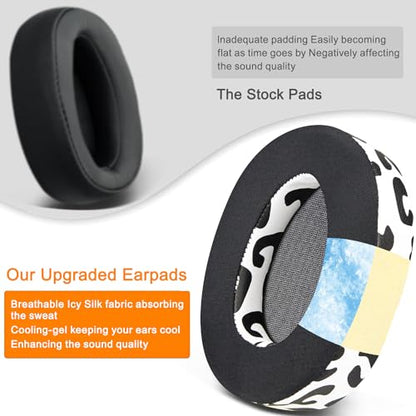 SOULWIT Cooling Gel Replacement Earpads Cushions for Sony WH-H900N (h.Ear on 2) & MDR 100ABN (h.Ear on) Noise Canceling Over-Ear Headphones, Ear Pads with Noise Isolation Foam - Snow Leopard - color: Cooling Gel - Snow Leopard