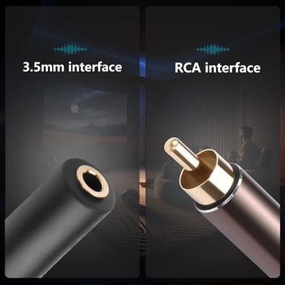 CERRXIAN Digital Coaxial S/PDIF to Analog 3.5mm AUX Audio Cable,RCA S/PDIF Coaxial to 3.5mm Female Conversion Cable with USB Power Cable