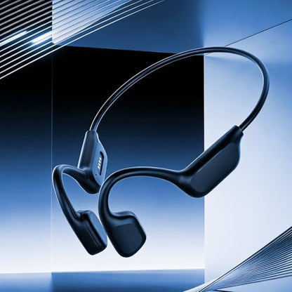 Bone Conduction Headphones for Swimming, Bluetooth 6 Open-Ear Sports Earbuds, Built-in MP3 Player with 32GB Memory, IPX8 Waterproof Swimming Headset，Sporty Black