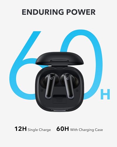 Soundcore P40i by Anker Noise Cancelling Earbuds with Adaptive ANC | Heavy Bass, 60H Playtime, 2-in-1 Case and Phone Stand, IPX5, Wireless Charging, Bluetooth 5.3 - color: Midnight Black