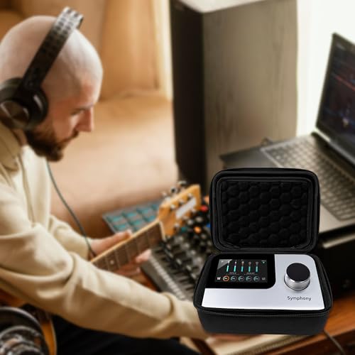 Musiin Custom Audio Interface Case Compatible with Apogee Symphony Desktop | EVA Hard Shell with Dual Zippers, Mesh Pocket & Handle, Protective Storage for Studio Recording, Live Show & Travel Bag
