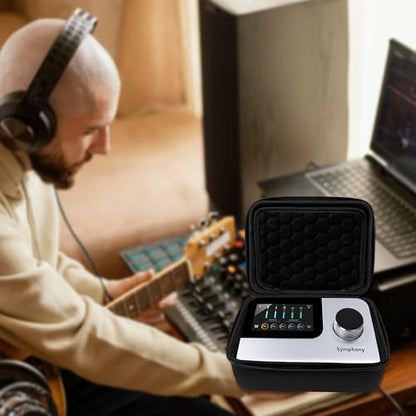 Musiin Custom Audio Interface Case Compatible with Apogee Symphony Desktop | EVA Hard Shell with Dual Zippers, Mesh Pocket & Handle, Protective Storage for Studio Recording, Live Show & Travel Bag