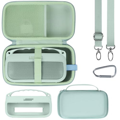 Lebakort Storage Case Kits Compatible with Bose SoundLink Flex 2nd Gen/Bose SoundLink Flex Portable Speaker (Alpine Sage Silicone Cover + Hard Case) - color: Alpine Sage Silicone Cover + Hard Case