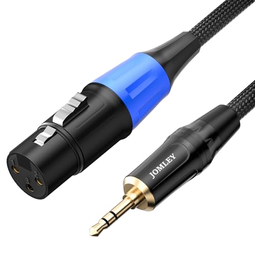 Unbalanced 3.5mm to XLR Female Microphone Cable, 3.3FT | 1/8 inch Stereo Jack Aux to Regular Female XLR Cord for Laptop, Speaker, Mixer, With Gold-Plated & Braided Design - size: 3.3 feet