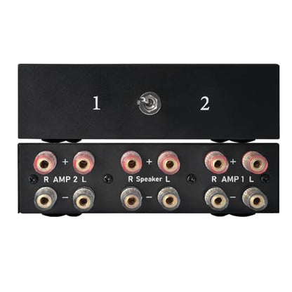 2 Way Bidirectional Amplifier Speaker Selector, 2(1)-in-1(2)-Out Amplifier Speaker Switcher, AMP A/B Switch Splitter 2-Port Loudspeaker Control Combiner Box - color: AMP switch 1*2-2*1
