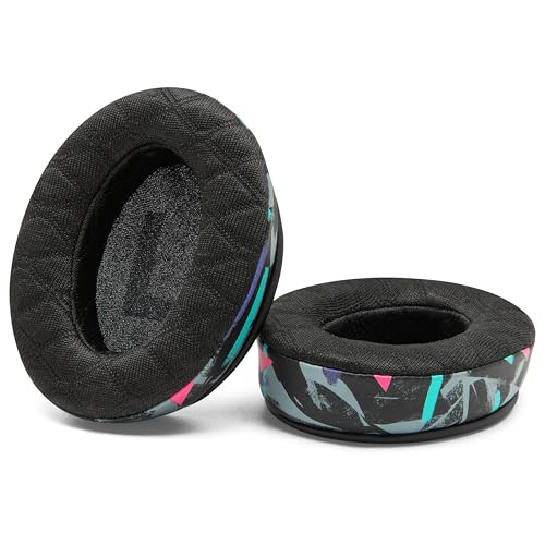 WC Freeze V2 Cloud - Angled Cooling Gel Earpads Compatible with HyperX Cloud Series by Wicked Cushions | Angled Pads for Extreme Comfort, New Freeze V2 Cooling Fabric, Extra Thick | 90's Black - color: 90's Black