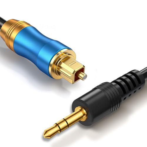192KHz DAC SPDIF Optical to 3.5mm AUX Speaker Audio Converter | Signal Only from TV Optical to AUX Speaker, Must Be Powered by Its USB Cable, TV Audio Output Format Must Set to PCM Stereo - color: Blue