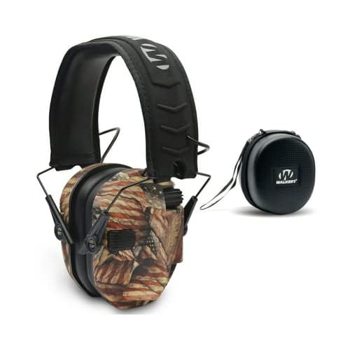Walker's Razor Slim Electronic Earmuffs | Protective Case - color: American Flag, Red White and Blue