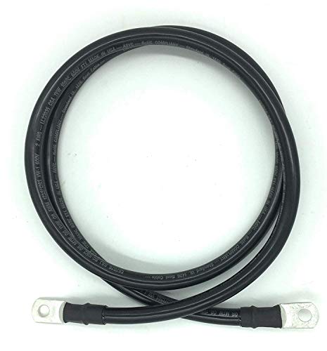 End Game 2 AWG Gauge Marine Grade Battery Cables, Made in USA, Fully Assembled with Heavy Duty Tinned Lugs, 1ft-15ft Lengths Available (Single Black, 1.5ft - 5/16” Lugs) - color: Single Black, size: 1.5ft - 5/16” Lugs