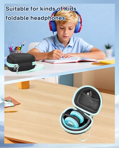 RAIACE Hard Travel Storage Case Compatible with iClever BTH12 / BTH26 / IMYB/JoySpark-T5 / Candy Bila BH03 Headphones, Protective Carrying Bag. (case only) - Black - color: Black