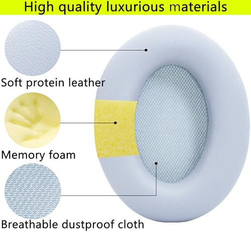 Replacement Ear Pads Compatible with Srhythm Version NC35 Gray | Also suitable for Srhythm Version NC25 Headphones Soft protein leather/memory foam ear pads and earmuffs - color: Gray