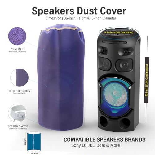 Autofact Premium Dust Cover for Large Party Speakers (Sony MHC-V73D, MHC43D, Samsung MX Series, JBL PartyBox 710) – Not for Smaller Models Like JBL 310 - Keep Your Audio Gear Clean and Dust-Free