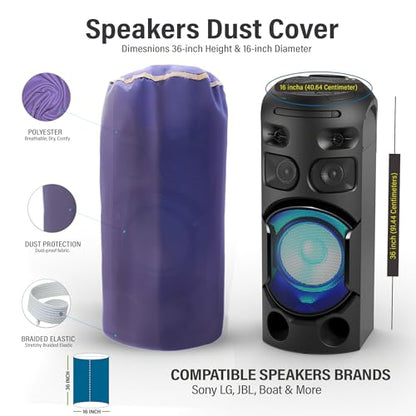 Autofact Premium Dust Cover for Large Party Speakers (Sony MHC-V73D, MHC43D, Samsung MX Series, JBL PartyBox 710) – Not for Smaller Models Like JBL 310 - Keep Your Audio Gear Clean and Dust-Free