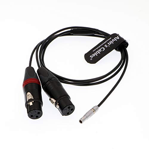 Alvin's Cables Dual XLR 3 Pin Female to 5 Pin Male Audio Input Cable for Arri Alexa Mini - color: Straight 5pin