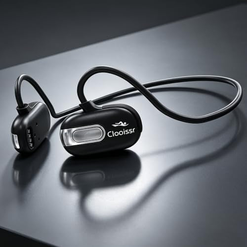 B35 32GB Bone Conduction Swimming Headphones, IPX8 Waterproof Headphones with Bluetooth & MP3 Mode Playback, Open-Ear Sports Headphones