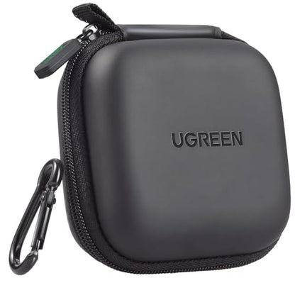 UGREEN Earbud Case, Waterproof Earphone Case Pouch Compatible with AirPods Pro Headphone Case Holder with Stainless Steel Carabiner, for Headphones, Earbuds, SD Memory Card, Camera Chips, Black - color: Black