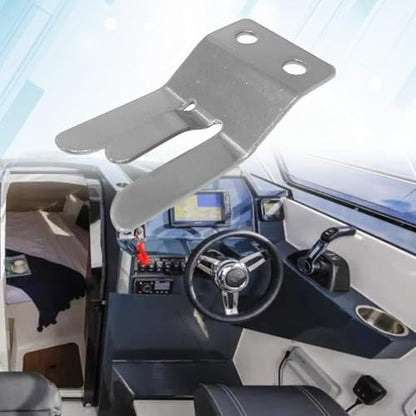 Boat Stainless Steel CB/Ham VHF Radio Microphone Clip Holder for Marine Jet Yacht RV, Compatible with Yaesu MH-48 FT8900 FT7800 FT7900 FT8800 FT1807 (1 PCS) - color: Silver-1 PCS