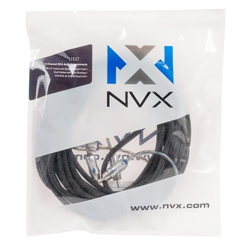 NVX XIX27 | Oxygen Free Copper Double Twisted Pair X-Series with Shielded Noise Reduction and Split-tip Silver-Plated Machined ends - size: 2 Channel- 23 ft.
