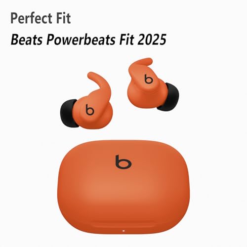 Geiomoo Silicone Ear Tips for Beats Powerbeats Fit 2025 Eartips, Replacement Earbuds Earpads (Black, L/M/S)