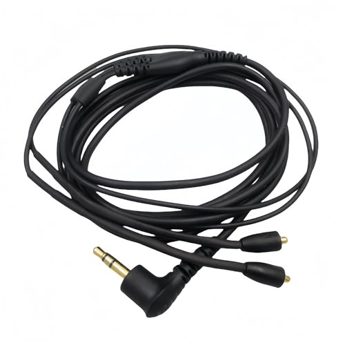 Replacement EAC64BK 64 -Inch Detachable Earphone Cable for Shure SE215, SE315, SE425 SE535 and SE846 Earphones (Black) - color: Black