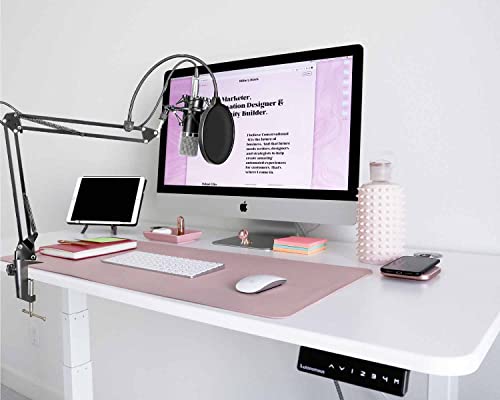 Replacement Heavy Duty C Clamp for 1/2” Base Magnifying Lamp,Desk Lamp,Swing Arm Lamp,Phone I pad Mount,Tablet Mic Holder,Table Mount Clamp for Microphone Stand Mic Boom Arm (ALU BLACK) - color: Alu Black