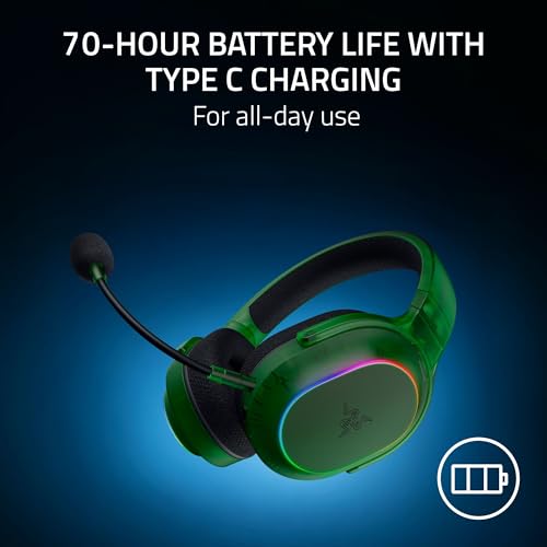 Razer Barracuda X Chroma Wireless Gaming Headset, Phantom Green | 2.4GHz Wireless & Bluetooth, Lightweight, RGB, 40mm Drivers, Cardioid Mic, 70 Hr Battery - color: Phantom Green