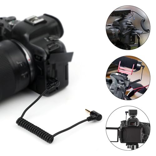 2pcs 3.5mm Microphone Cable, Mic Cord for Cameras Microphone Cable Compatible with DJI Mic 2 & Rode Microphone Wireless Pro Coiled Dual 3.5mm TRS Patch Cable Audio Mic