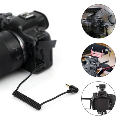 2pcs 3.5mm Microphone Cable, Mic Cord for Cameras Microphone Cable Compatible with DJI Mic 2 & Rode Microphone Wireless Pro Coiled Dual 3.5mm TRS Patch Cable Audio Mic