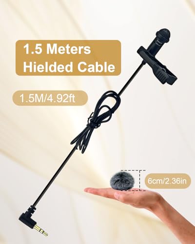2Pcs Lavalier Microphone Compatible with DJI MIC 1/2 | and for Rode Wireless GO II Transmitters, Angled 3.5mm TRS Plug Omnidirectional Mic for Streaming Vlog Interview, 1.5M - size: 3.5mm TRS Plug Only for DJI Angled plug