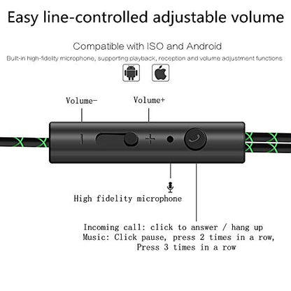 Clip Type Earphones，Portable Stereophone Headphones,with Microphone and Call Controller Stereo Earphones,Suitable for Compatible with 3.5mm iPhone, Android Mobile Phone Pink