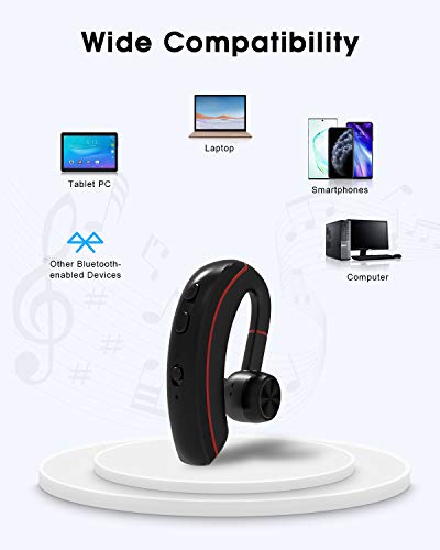 NANAMI Bluetooth Headset V5.0, 320Hrs Ultralight Wireless Earpiece with Rotatable Mic, Hands-Free Noise Cancelling in-Ear Earbuds for iPhone Android Cell Phone/Laptop/Trucker