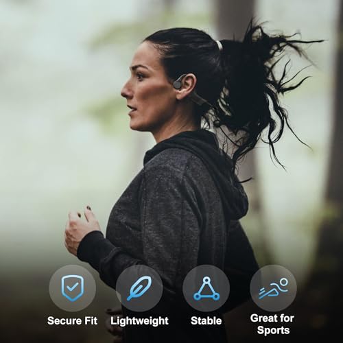 Bone Conduction Headphones, 2026 Upgraded Open-Ear Bluetooth Wireless Sport Headphones,Waterproof Wireless Headphones with Built-in Mic for Sports,Workout, Running, Hiking, Cycling (Black)
