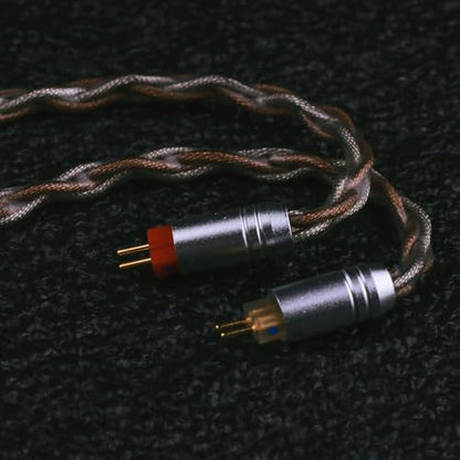 Linsoul TRIPOWIN C8 8-Core Silver Copper Foil Braided Earphone Upgrade Cable, in Ear Monitor Cable, Tinsel Silver Copper Wire, with 3.5mm Audio Jack for Musicial Audiophile(Without Mic, 2pin 0.78mm) - style: Without Mic 2pin