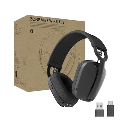 Logitech Zone Vibe Wireless Bluetooth Headphones Noise Canceling Mic | Bluetooth, USB-A, USB-C, for Microsoft Teams, Mac/PC - size: One Size, style: Teams (with dongle)