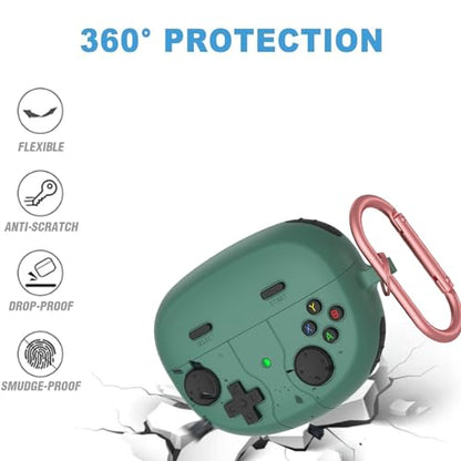 Silicone Case Compatible with Bose Ultra Open Earbuds with Cleaning Kit, Cute Game Design Soft Protective Cover Compatible with Bose Open Ear Cover - color: Green