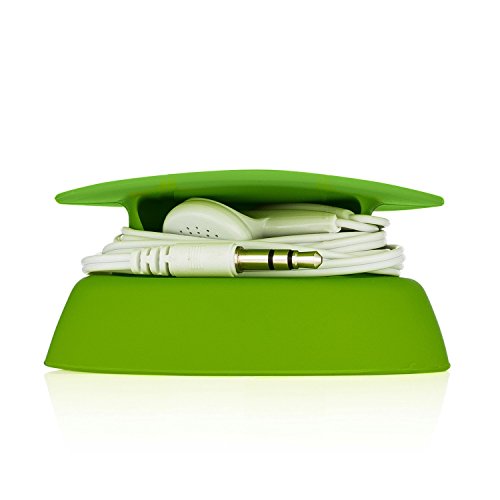 Budley - Tangle-Free Earphone/Earbud Case, Compact Storage System, Silicone (Lime, Set of 1) - color: Lime