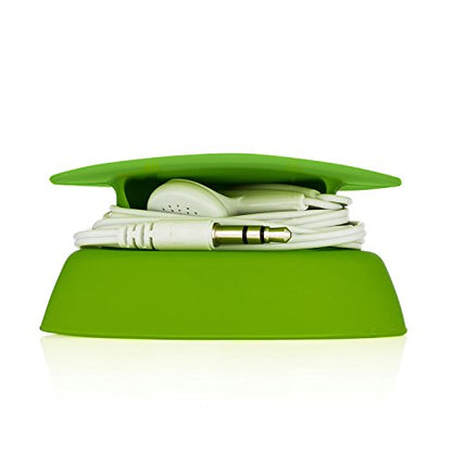 Budley - Tangle-Free Earphone/Earbud Case, Compact Storage System, Silicone (Lime, Set of 1) - color: Lime