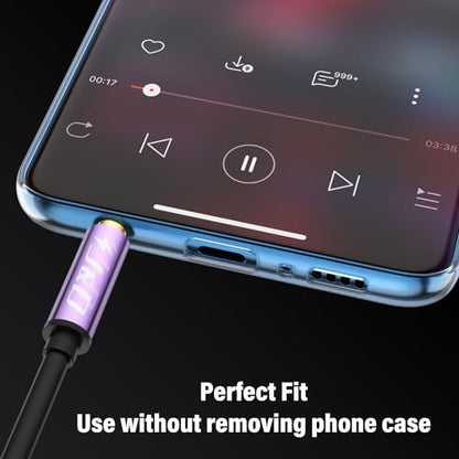 J&D 3.5mm Male to 2 RCA Phono Male Stereo Audio Cable, Aluminum Alloy Shell Gold-Plated RCA Audio Adapter Aux Cable, Purple, 3 Feet - color: Purple, size: 3 Feet