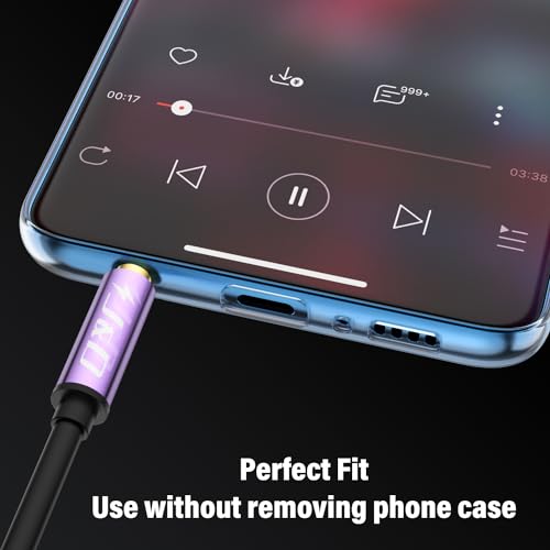J&D 3.5mm Male to 2 RCA Phono Male Stereo Audio Cable, Aluminum Alloy Shell Gold-Plated RCA Audio Adapter Aux Cable, Purple, 6 Feet - color: Purple, size: 6 Feet