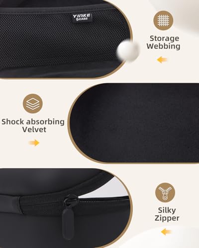 Hard Case for Beats Solo 4/Solo 3/Studio Pro/Studio3 On-Ear Headphones | Universal Portable Travel Organizer Bag, with Honeycomb Lid Protection - color: Black